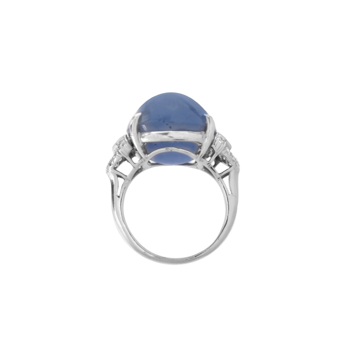 Deco Sapphire, Diamond and Platinum Ring