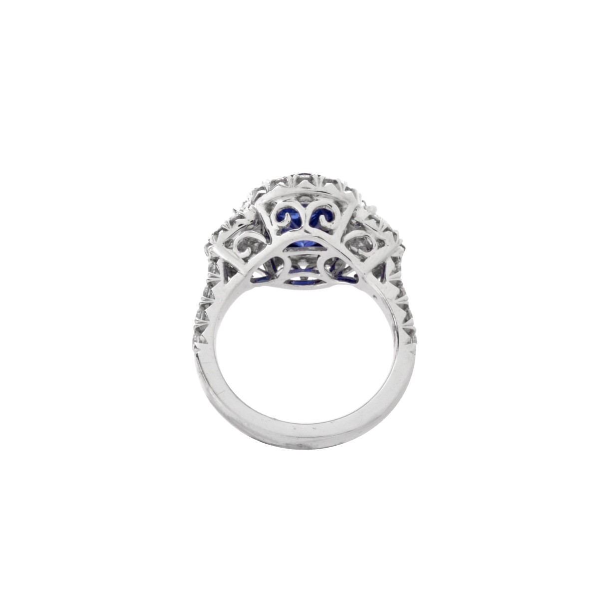 GIA Sapphire, Diamond and Platinum Ring