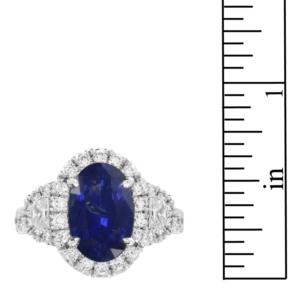 GIA Sapphire, Diamond and Platinum Ring