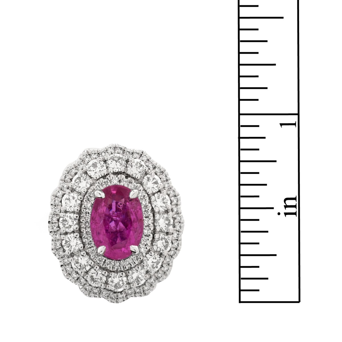 GIA Burma Ruby, Diamond and Platinum Ring