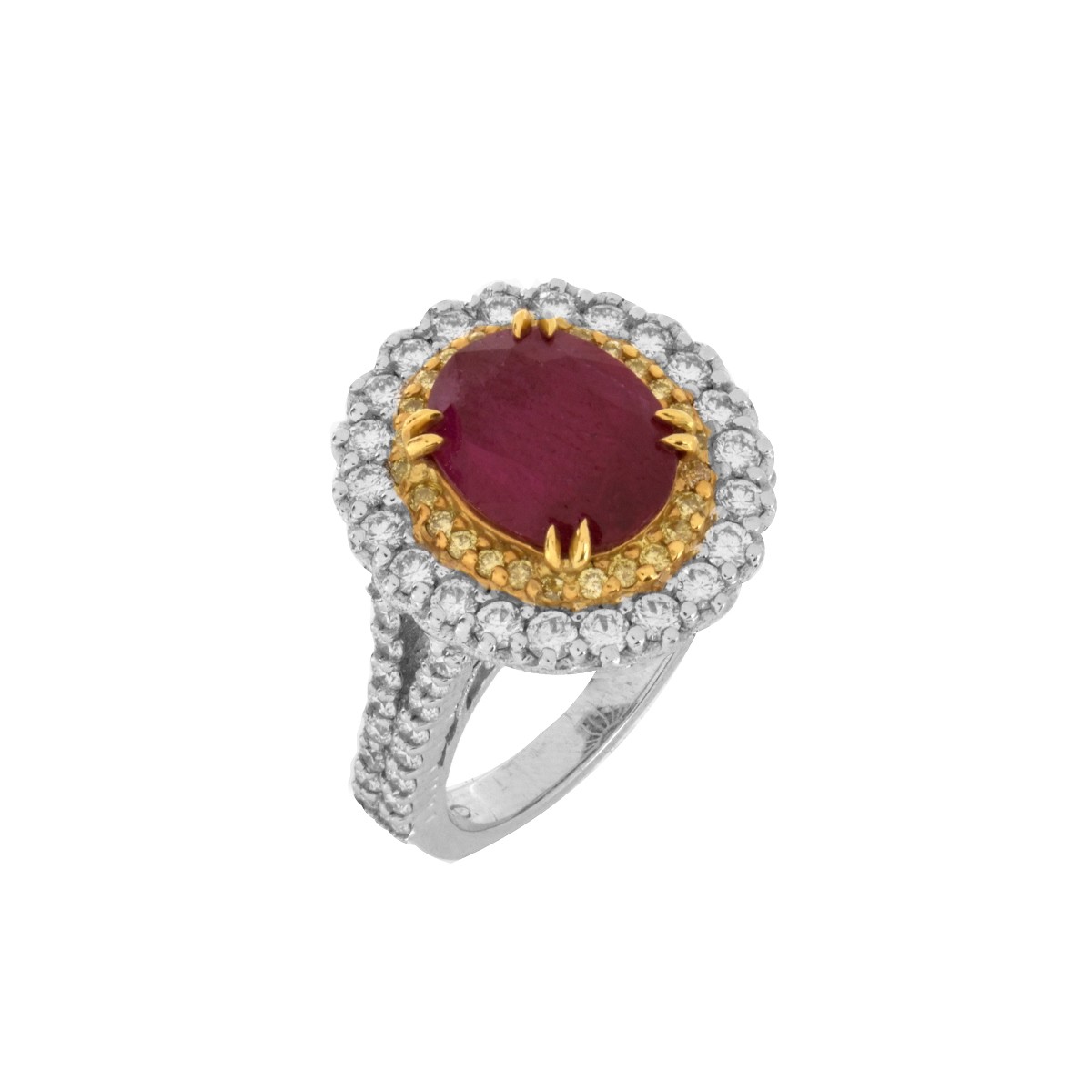 GIA Ruby, Diamond and 18K Ring