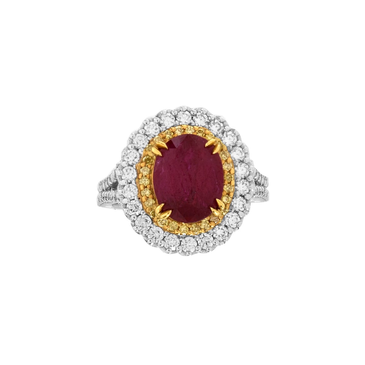 GIA Ruby, Diamond and 18K Ring