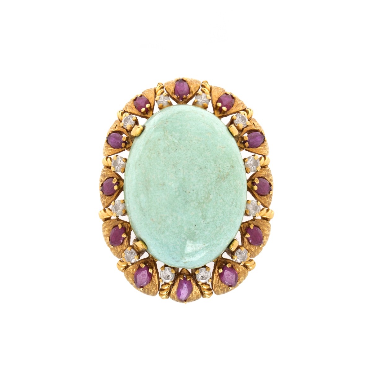 Amazonite, Ruby, Diamond and 18K Ring