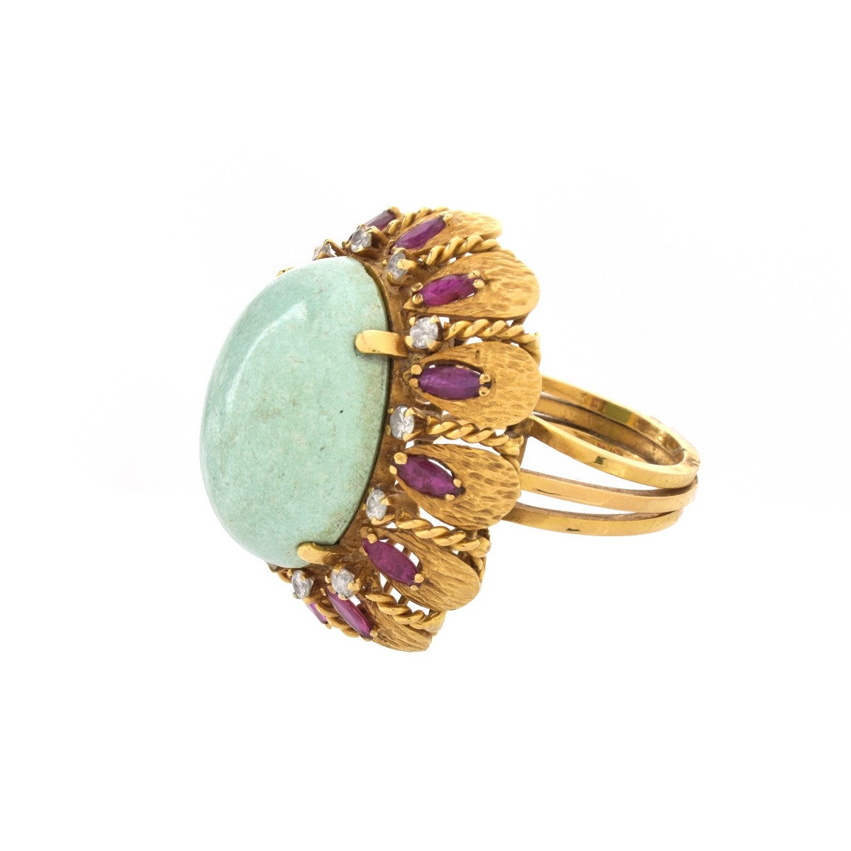 Amazonite, Ruby, Diamond and 18K Ring