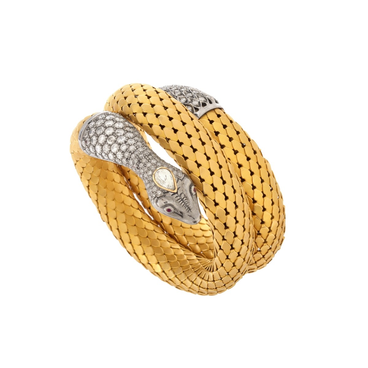 Diamond and 18K Snake Bangle