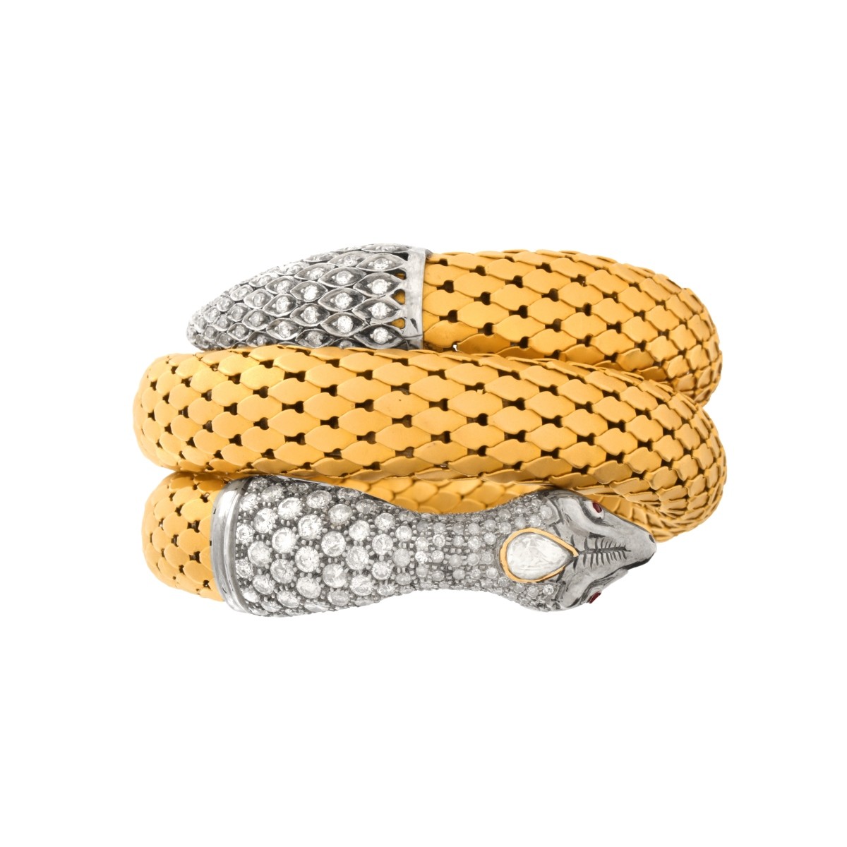 Diamond and 18K Snake Bangle