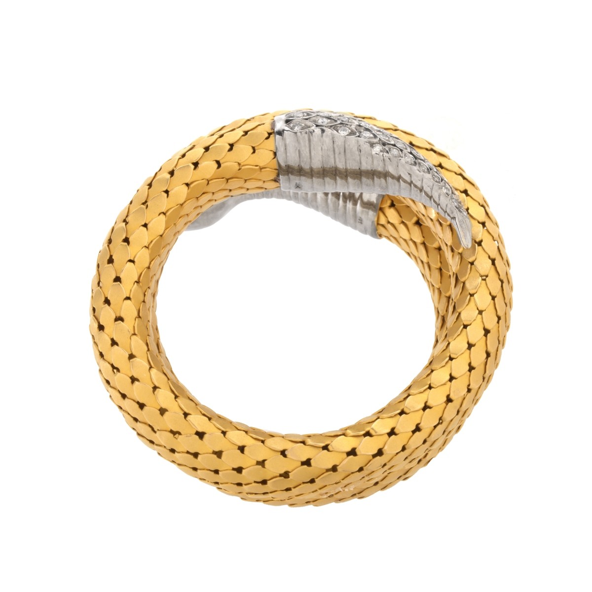 Diamond and 18K Snake Bangle