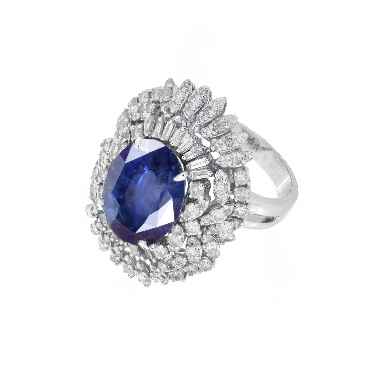 Sapphire, Diamond and 18K Ring