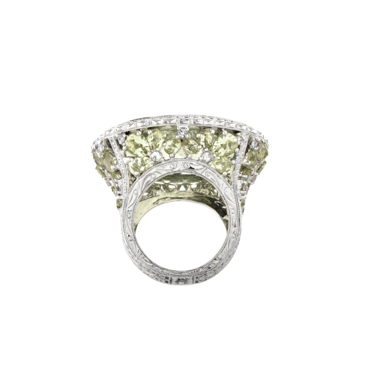 Prasiolite, Diamond and 18K Ring