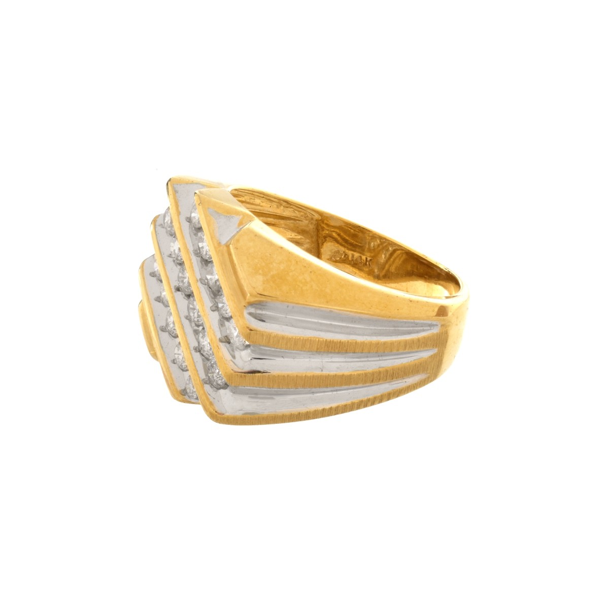 Man's Diamond and 14K Ring