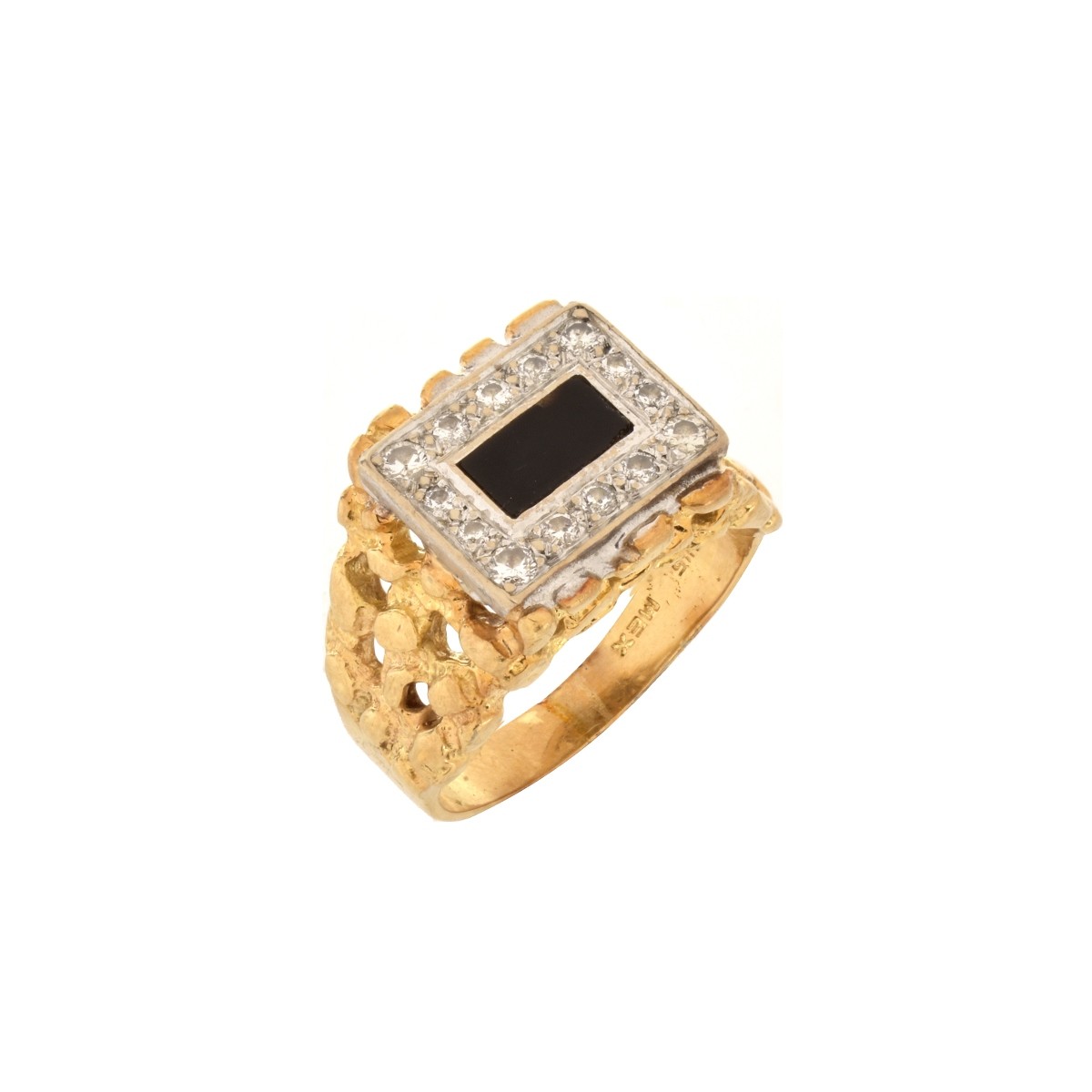 Diamond, Onyx and 14K Ring