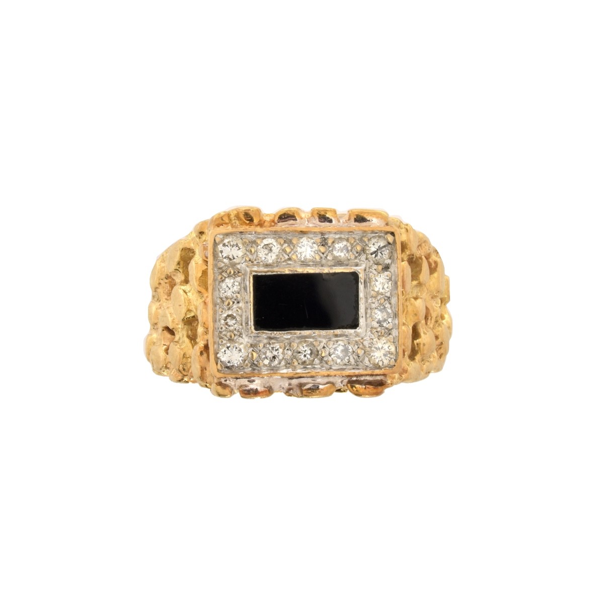 Diamond, Onyx and 14K Ring