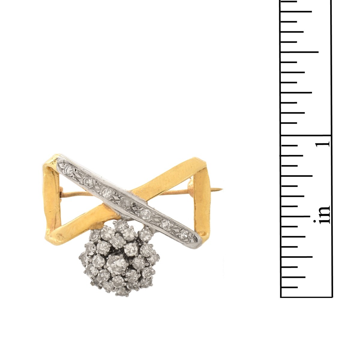 Diamond and 14K Brooch