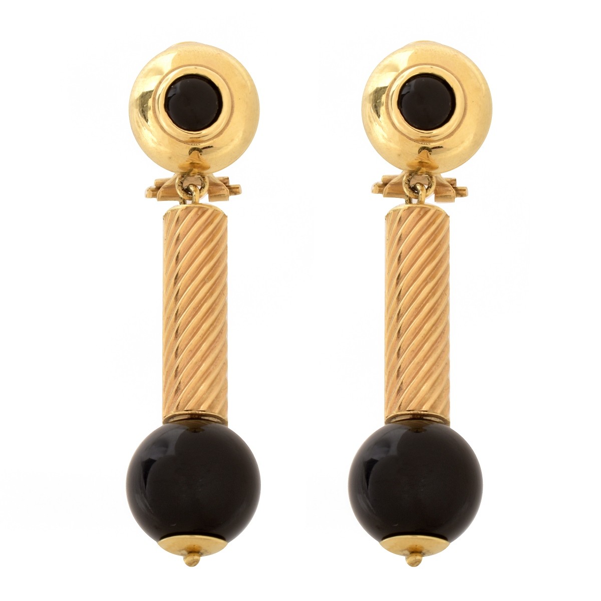 Onyx and 14K Earrings