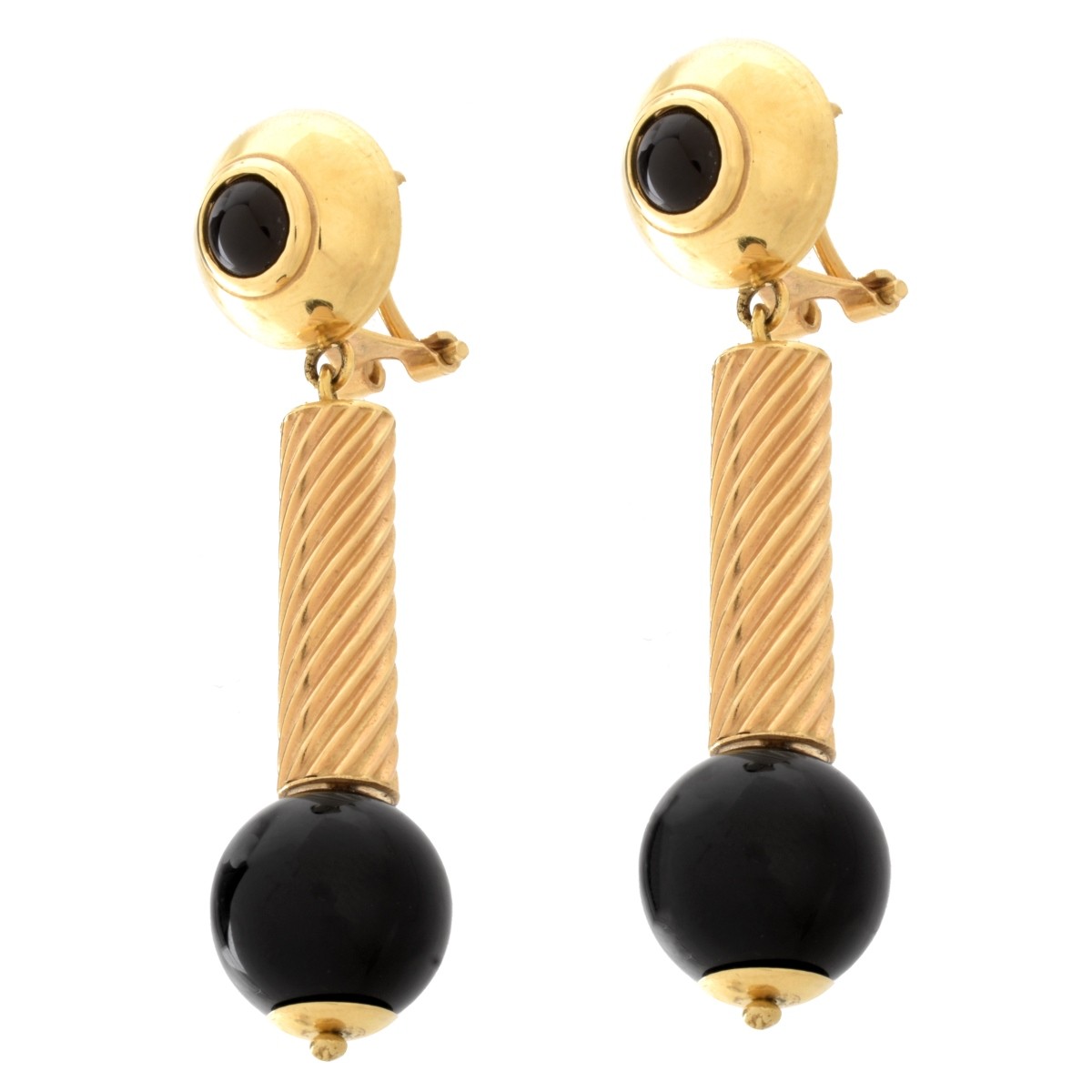 Onyx and 14K Earrings