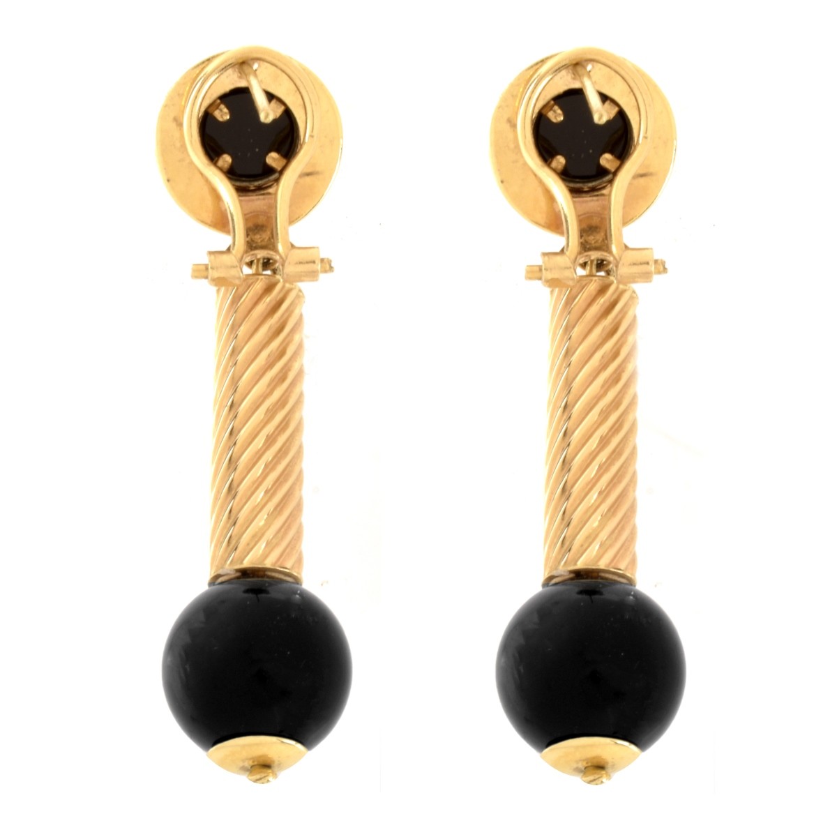 Onyx and 14K Earrings