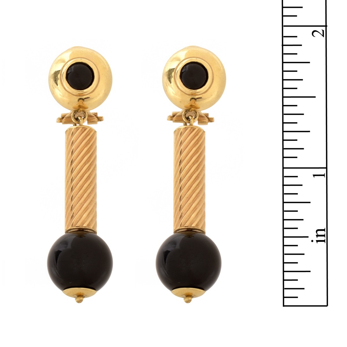 Onyx and 14K Earrings