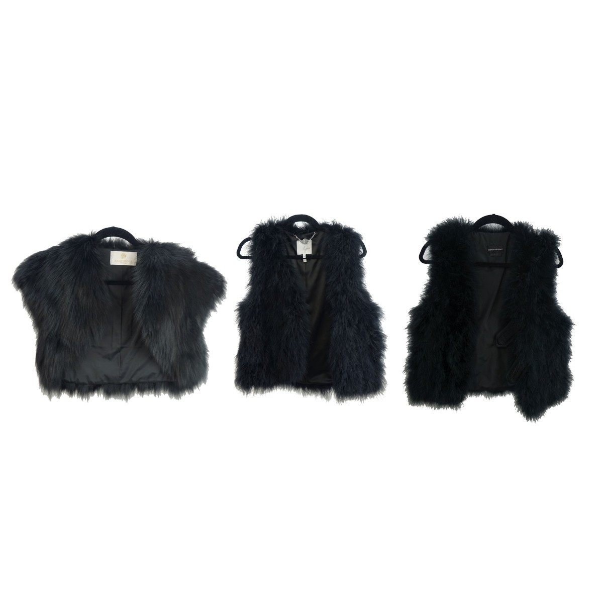 (3) Womens Designer Fur Vests