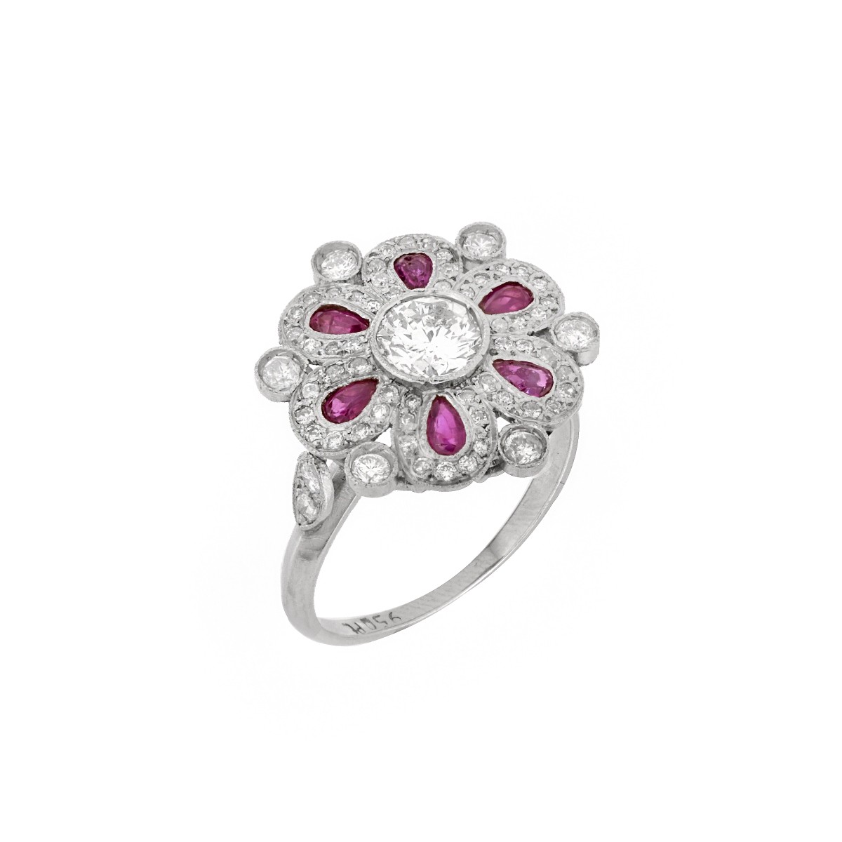 Diamond, Ruby and Platinum Ring