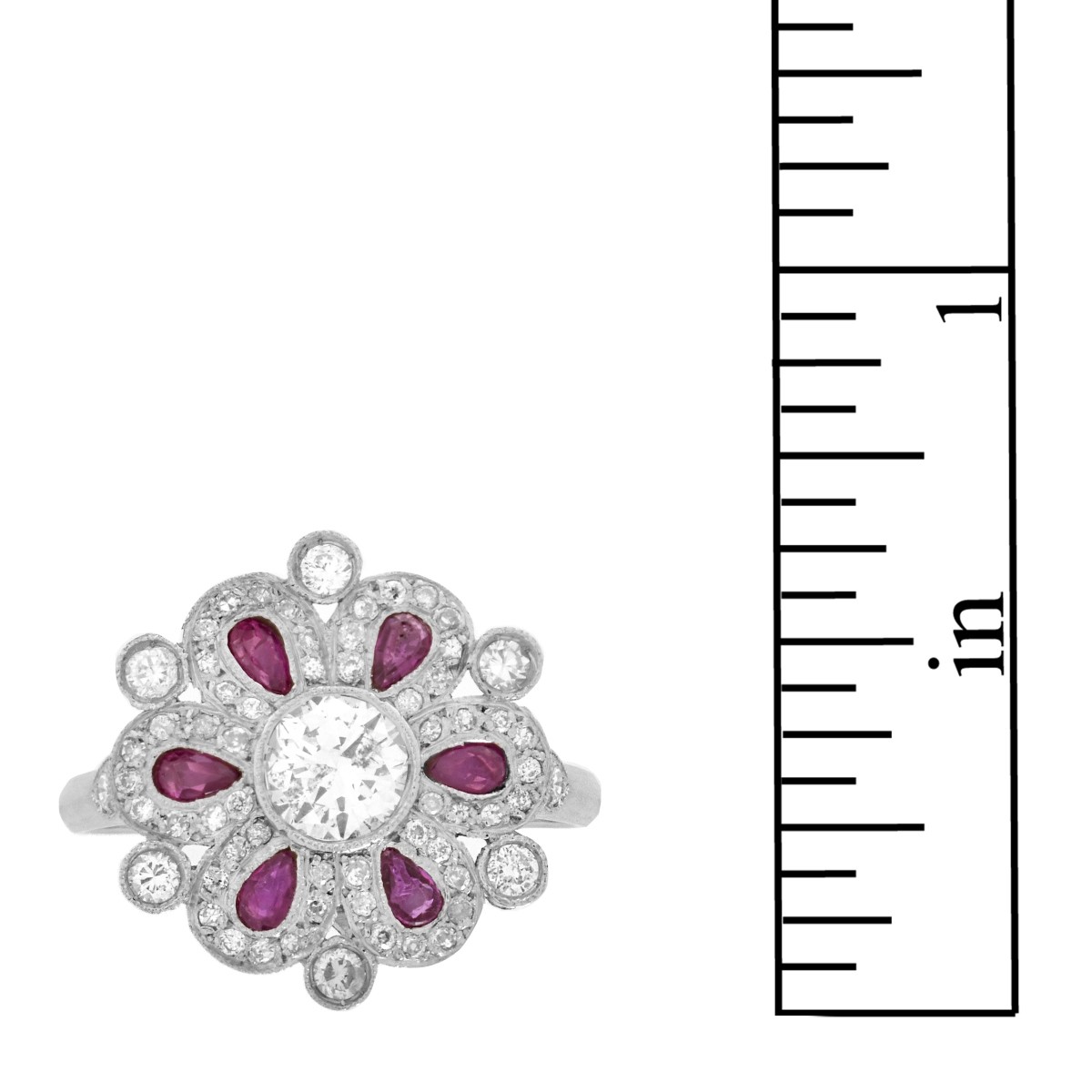 Diamond, Ruby and Platinum Ring