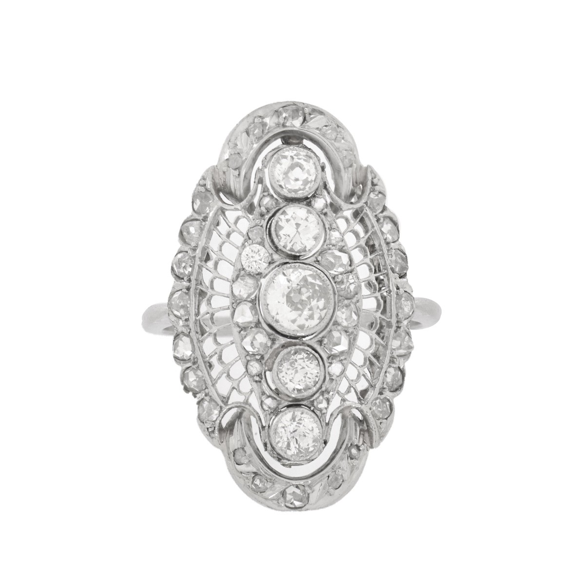 Antique Diamond and Platinum Ring