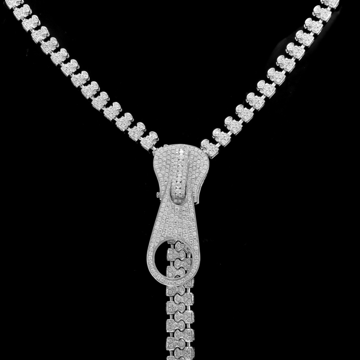 Diamond and 18K Zipper Necklace