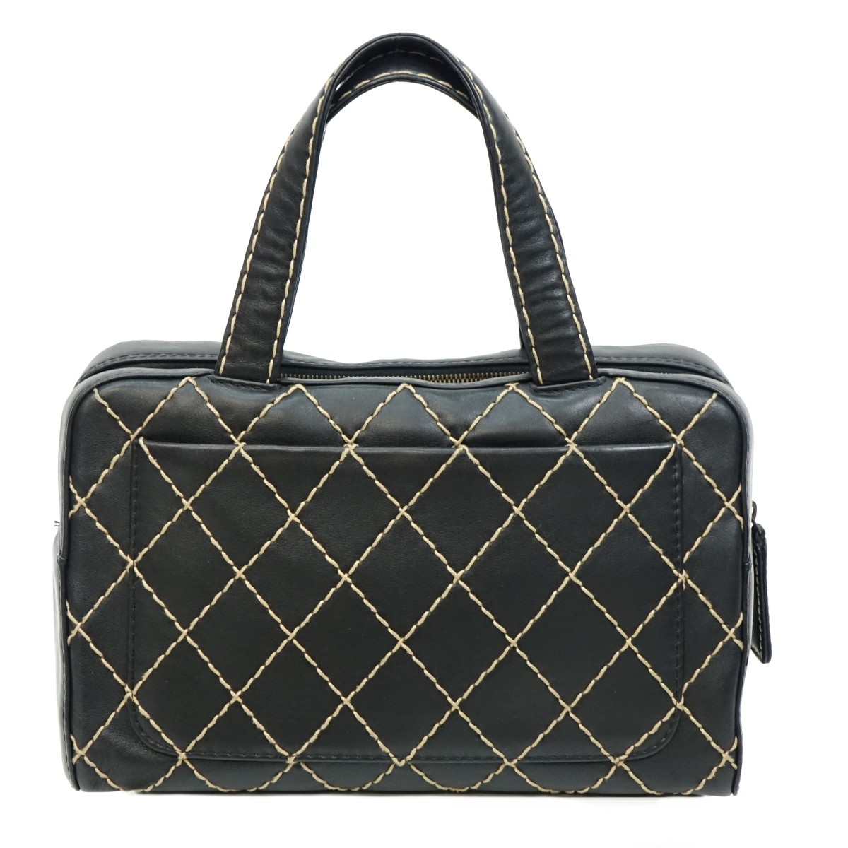 Chanel Black Calf Leather Bowling Bag