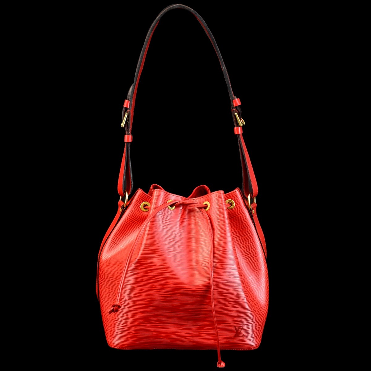 Louis Vuitton Red Leather Epi Noe Shoulder Bag