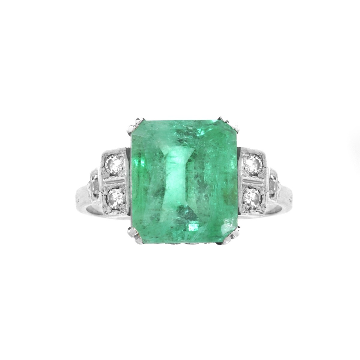 Emerald, Diamond and 18K Ring