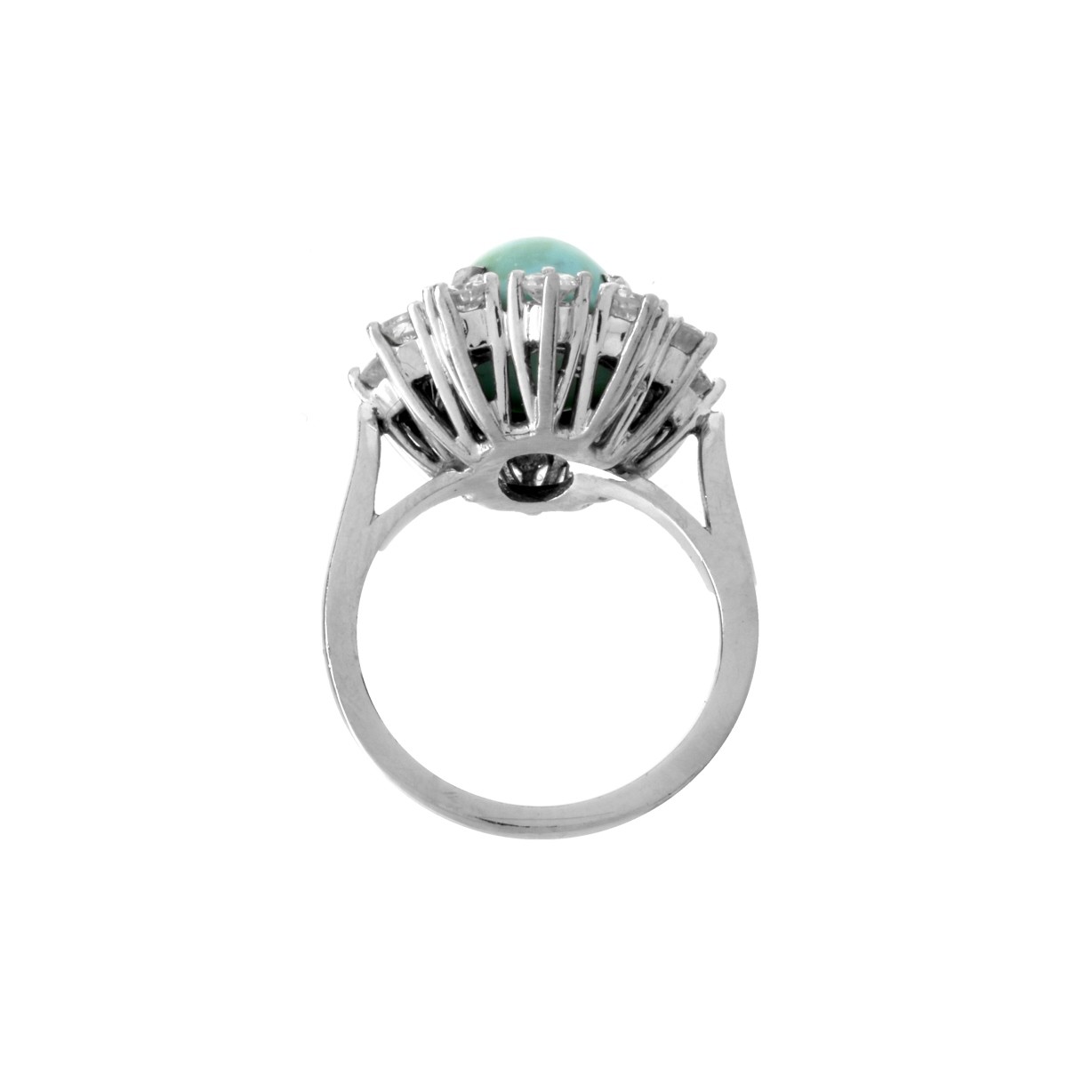 Turquoise, Diamond and 14K Ring