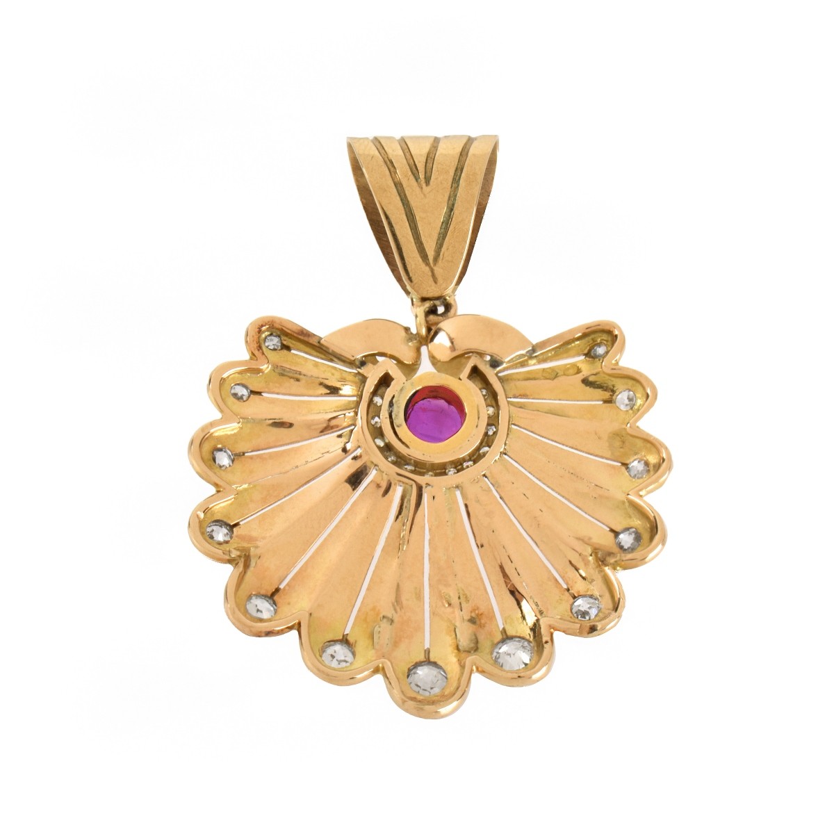 Diamond, Ruby and 14K Pendant