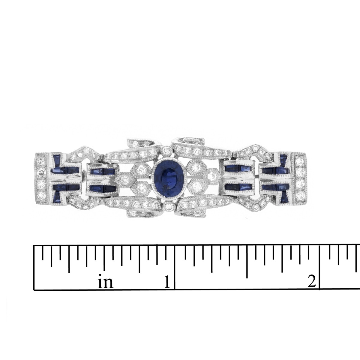 Sapphire, Diamond and 18K Brooch