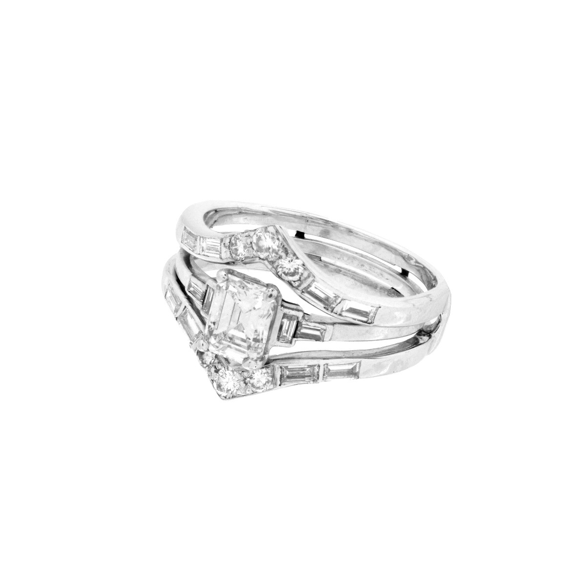 Diamond, Platinum and 14K Ring