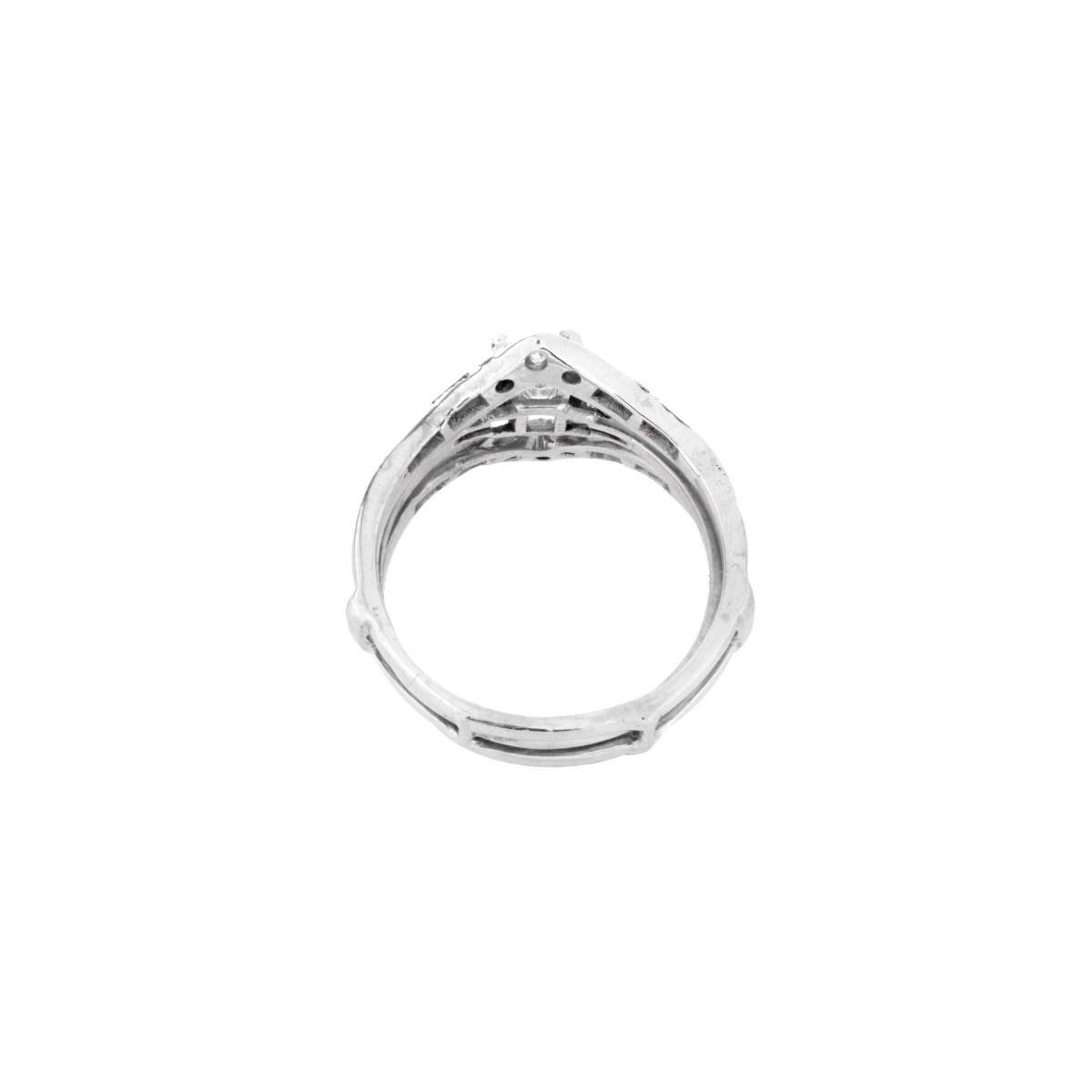 Diamond, Platinum and 14K Ring