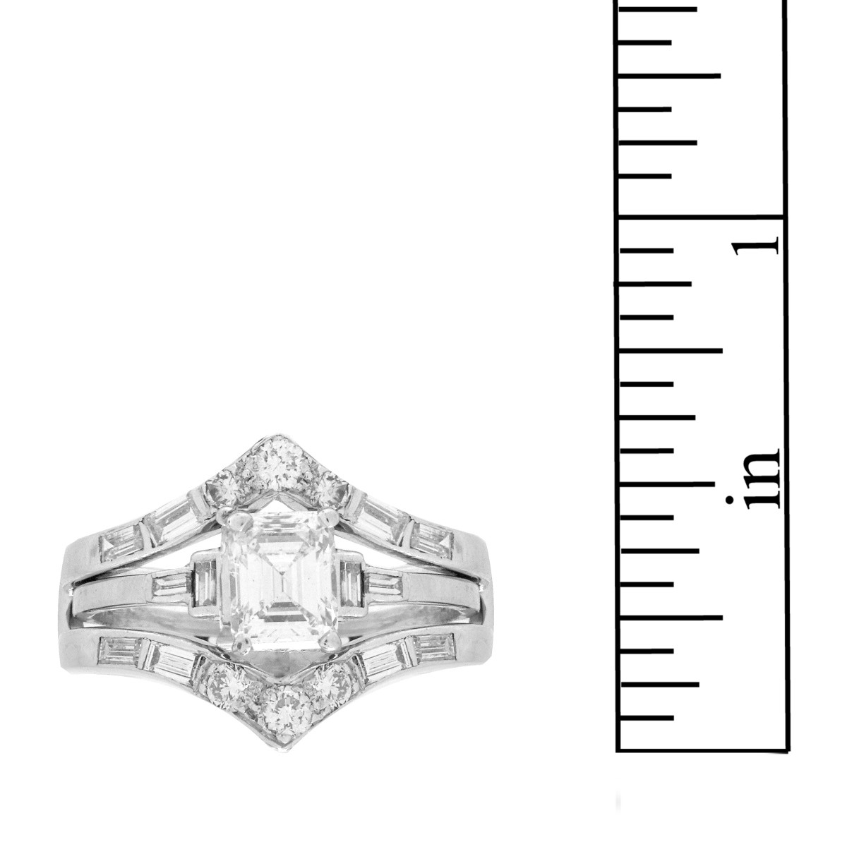 Diamond, Platinum and 14K Ring