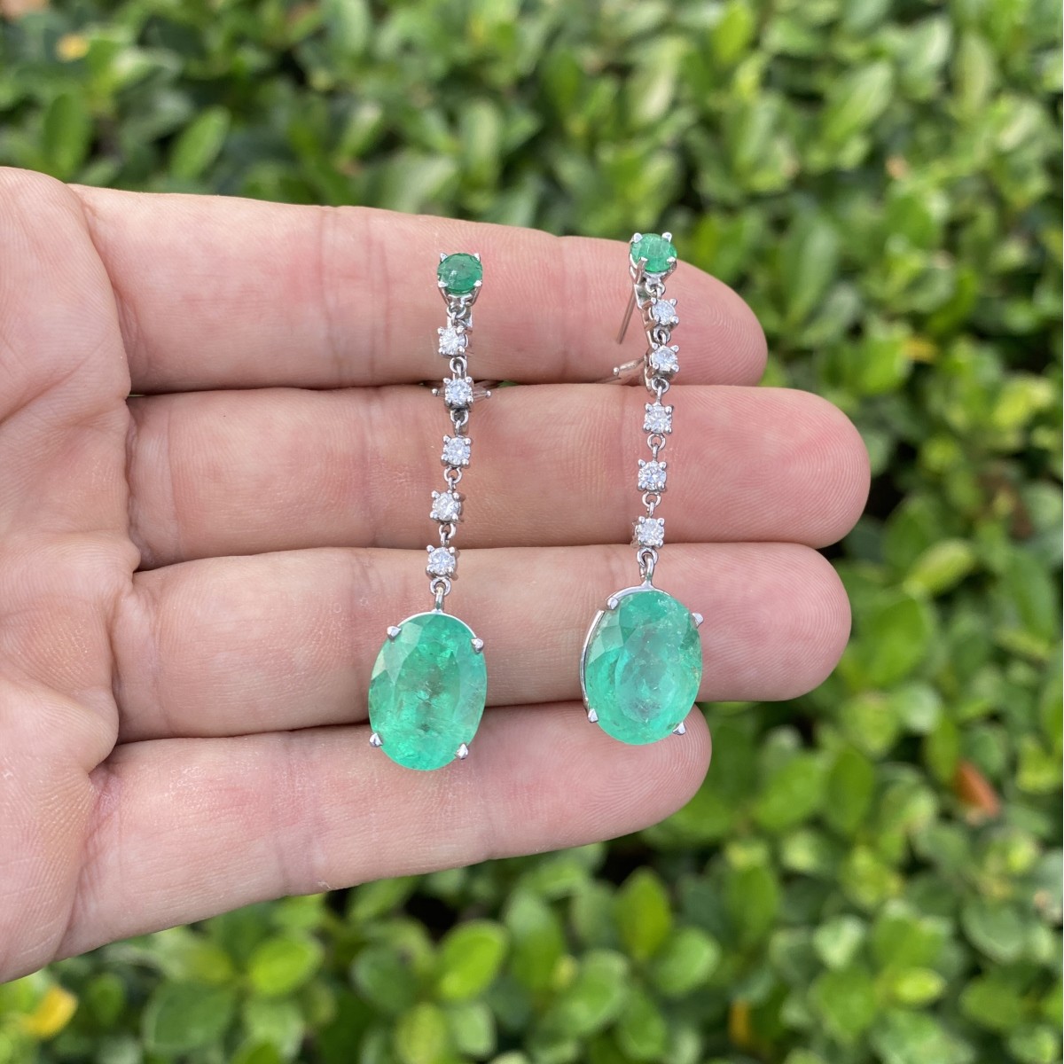 Emerald and Diamond Earrings