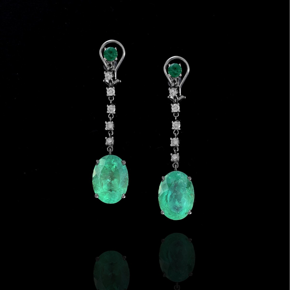 Emerald and Diamond Earrings