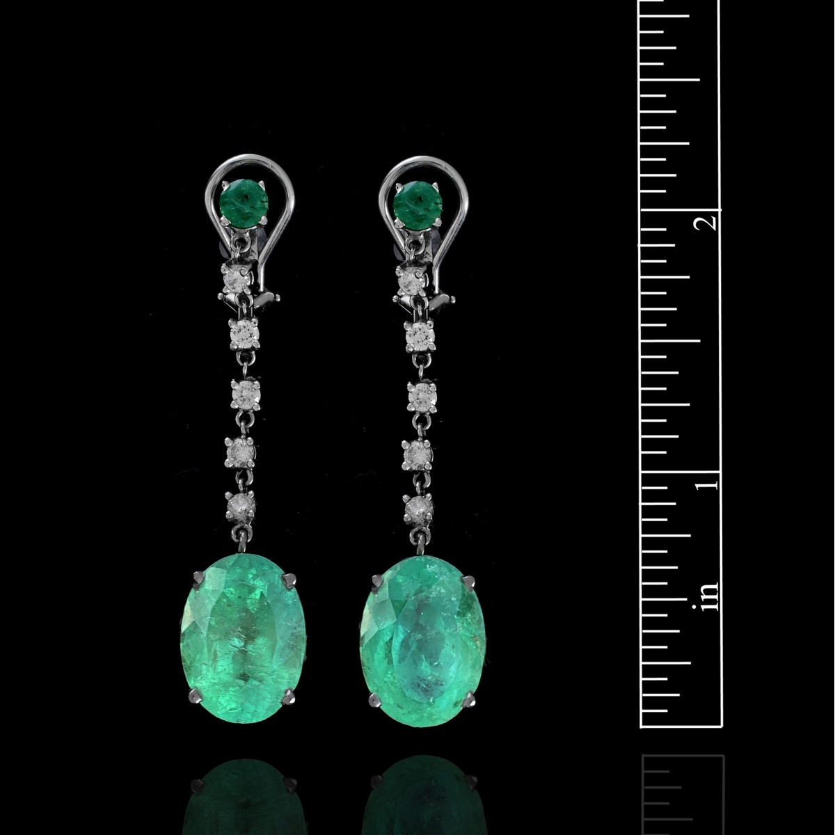 Emerald and Diamond Earrings