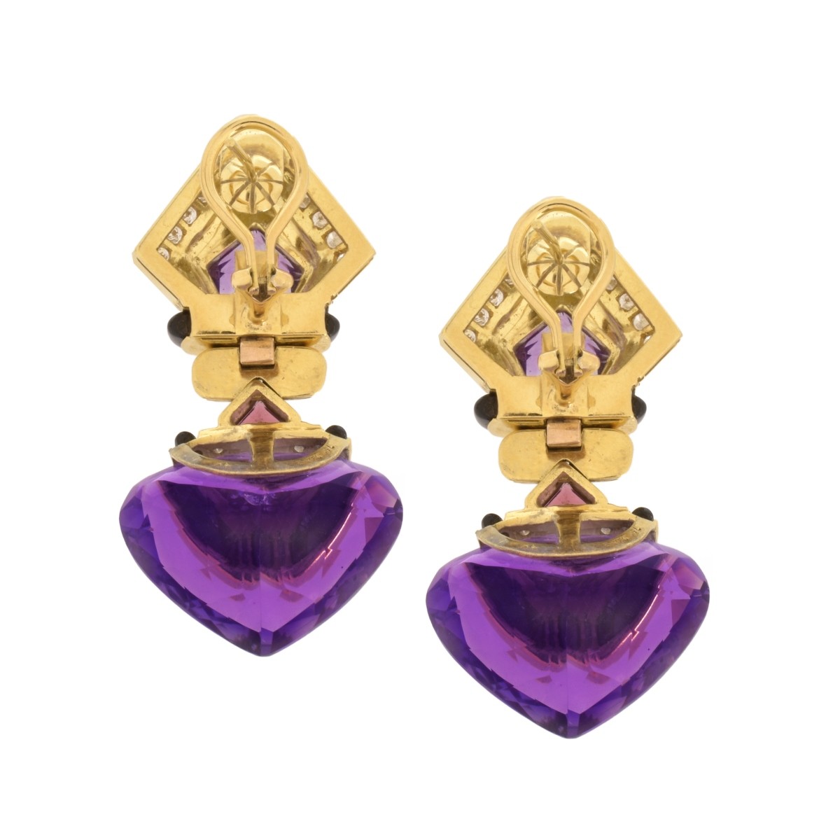 Gemstone, Diamond and 18K Earrings