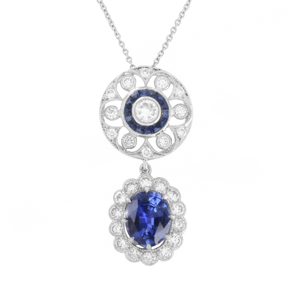 Sapphire, Diamond and 18K Necklace