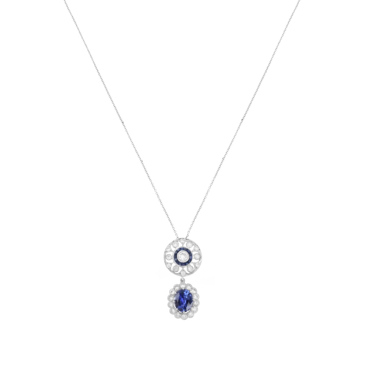 Sapphire, Diamond and 18K Necklace