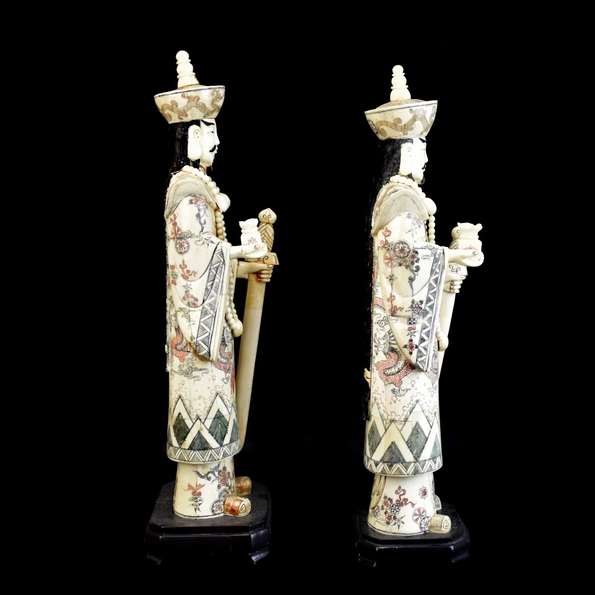 Chinese Polychrome Bone Immortals