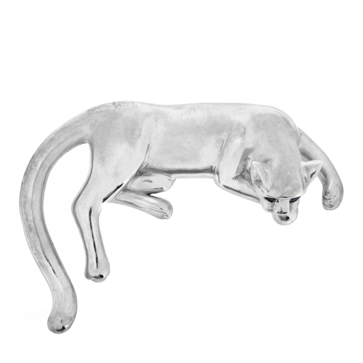 Sterling and 18K Panther Brooch