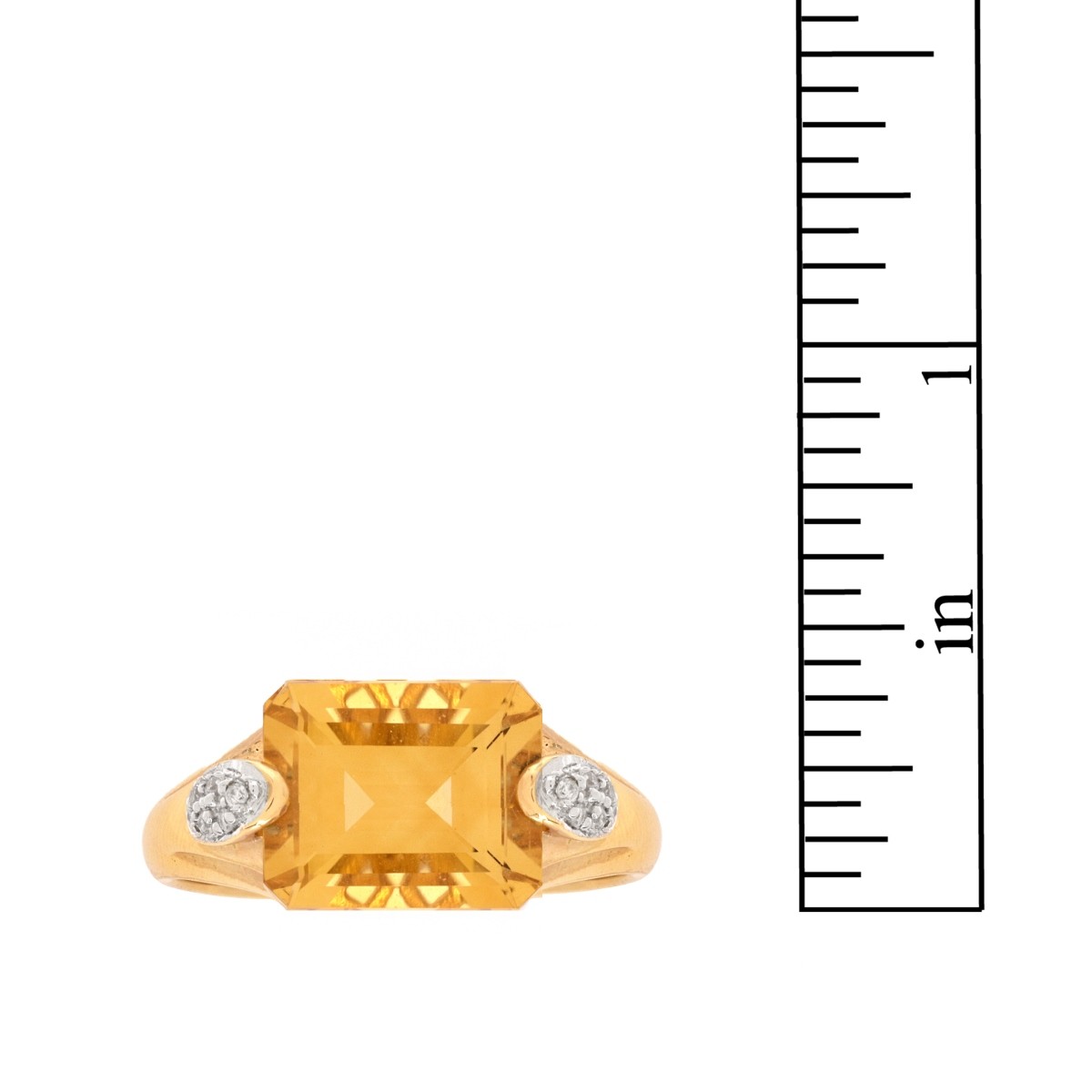 Citrine, Diamond and 14K Ring