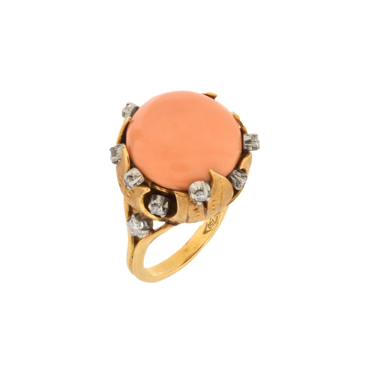 Sikan Coral, Diamond and 18K Ring