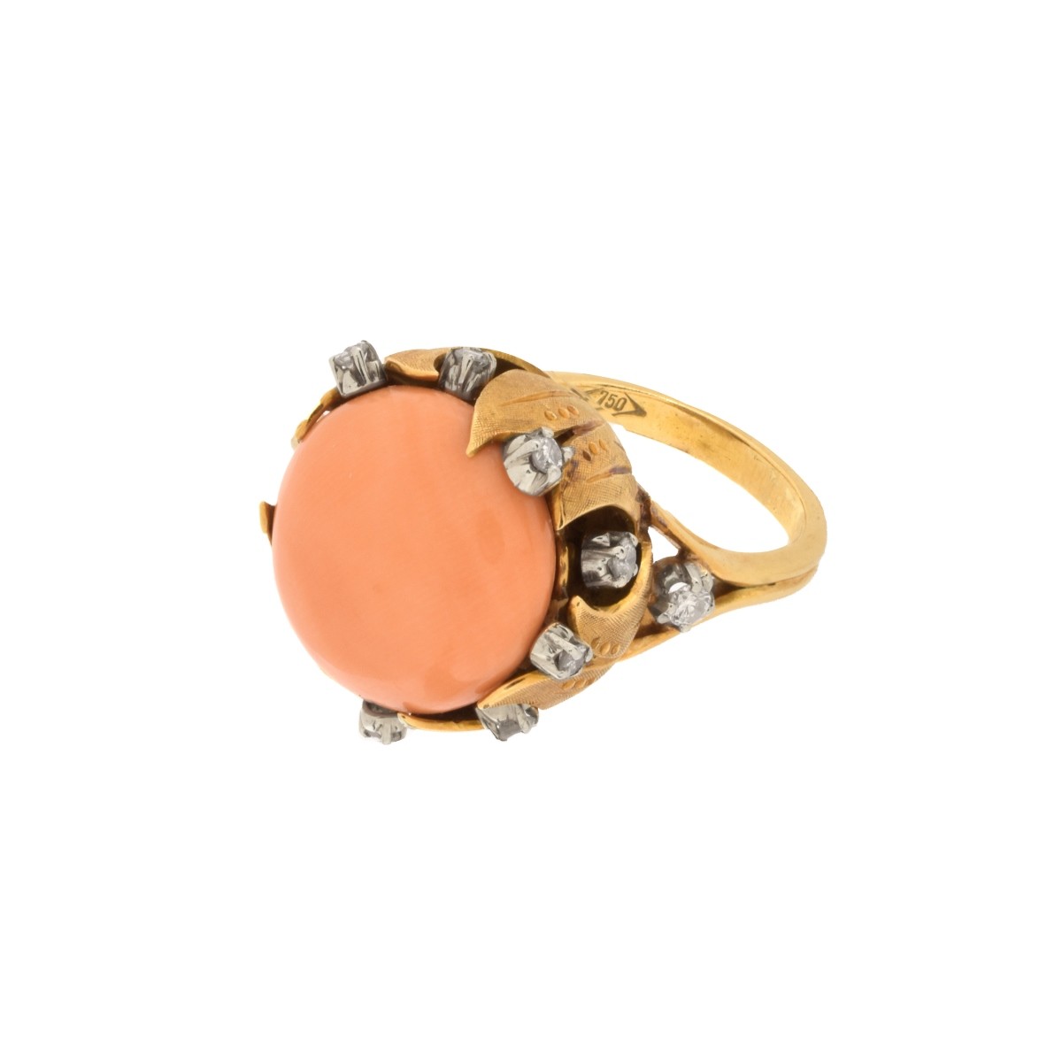 Sikan Coral, Diamond and 18K Ring