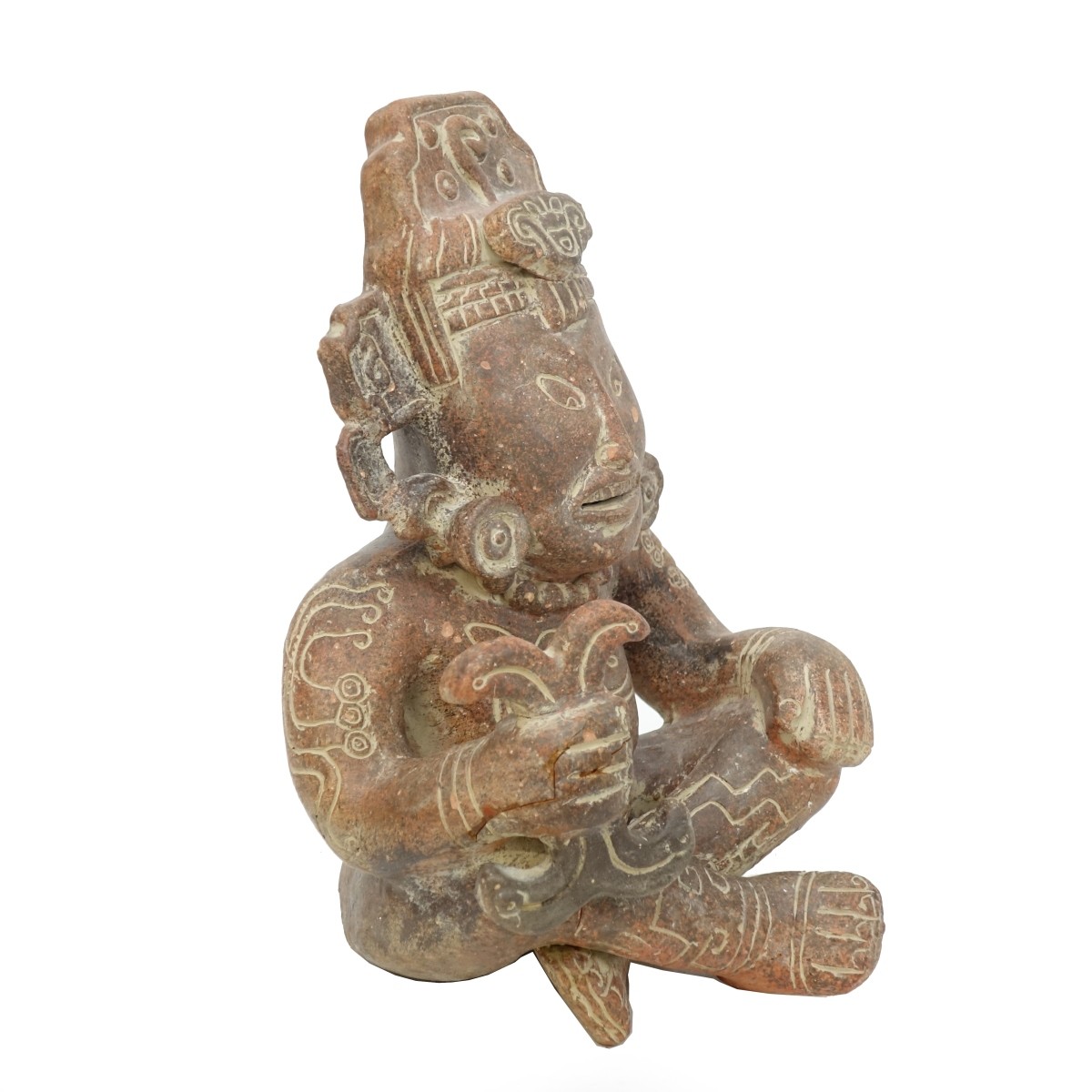 Pre Columbian Style Aztec Seated Figurine