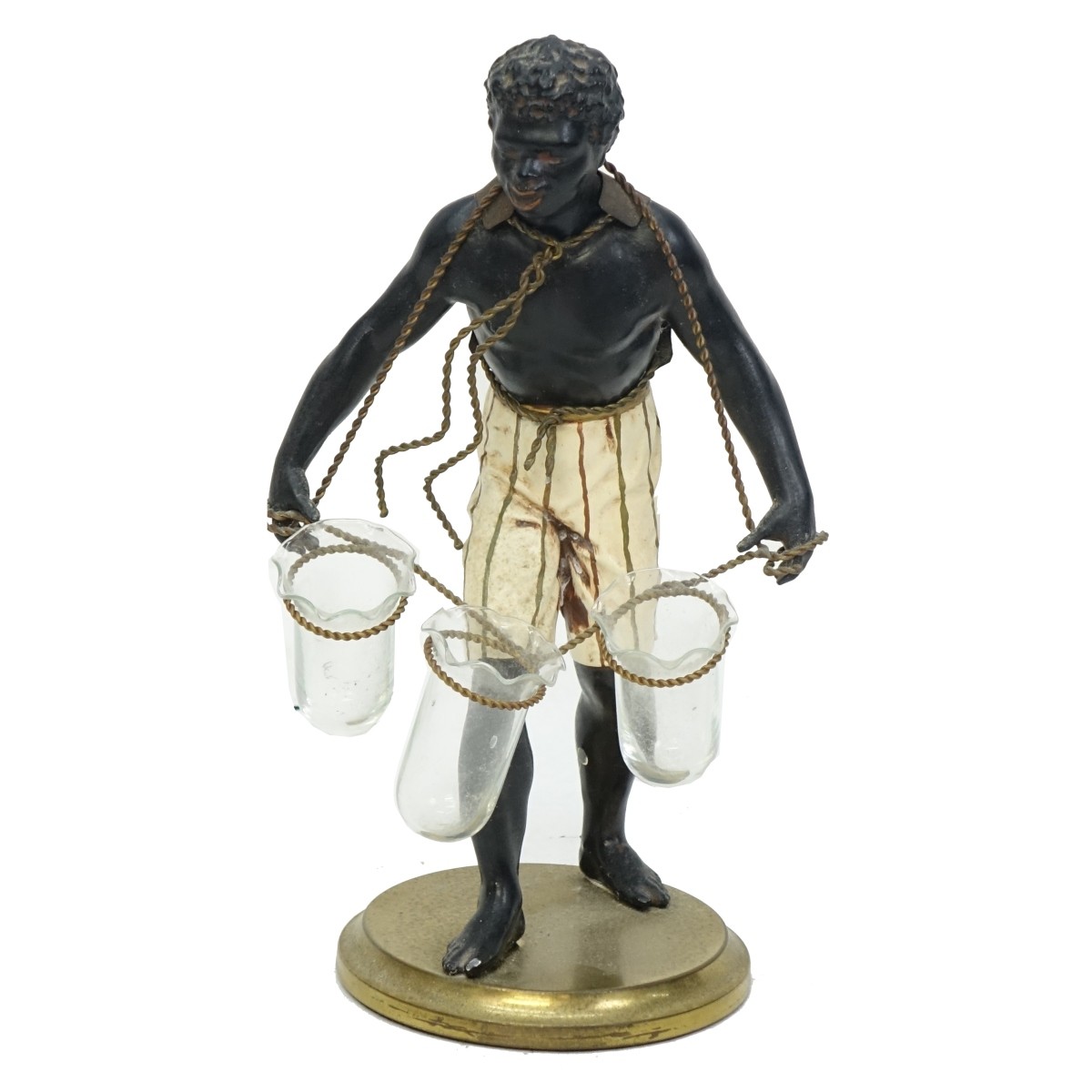 Antique Cold Painted Metal Blackamoor Figure