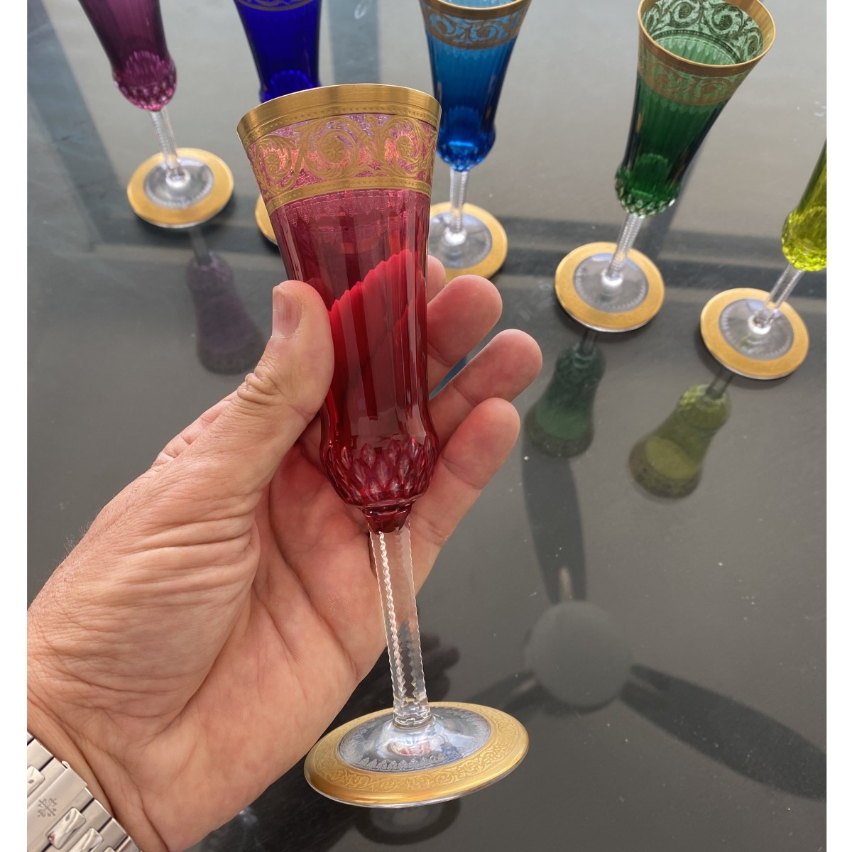 St. Louis "Thistle" Champagne Flutes