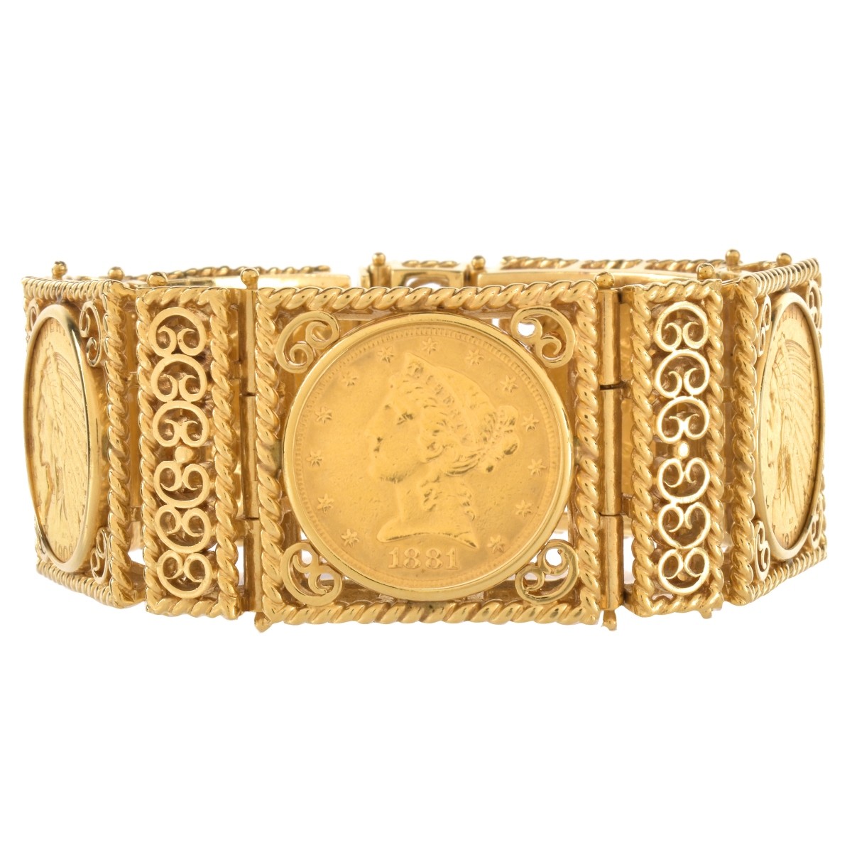 US Gold Coin and 14K Bracelet